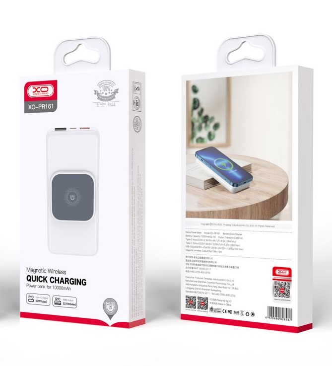 XO PR161 Magnetic Wireless Fast Charging 10000mAh Power Bank
