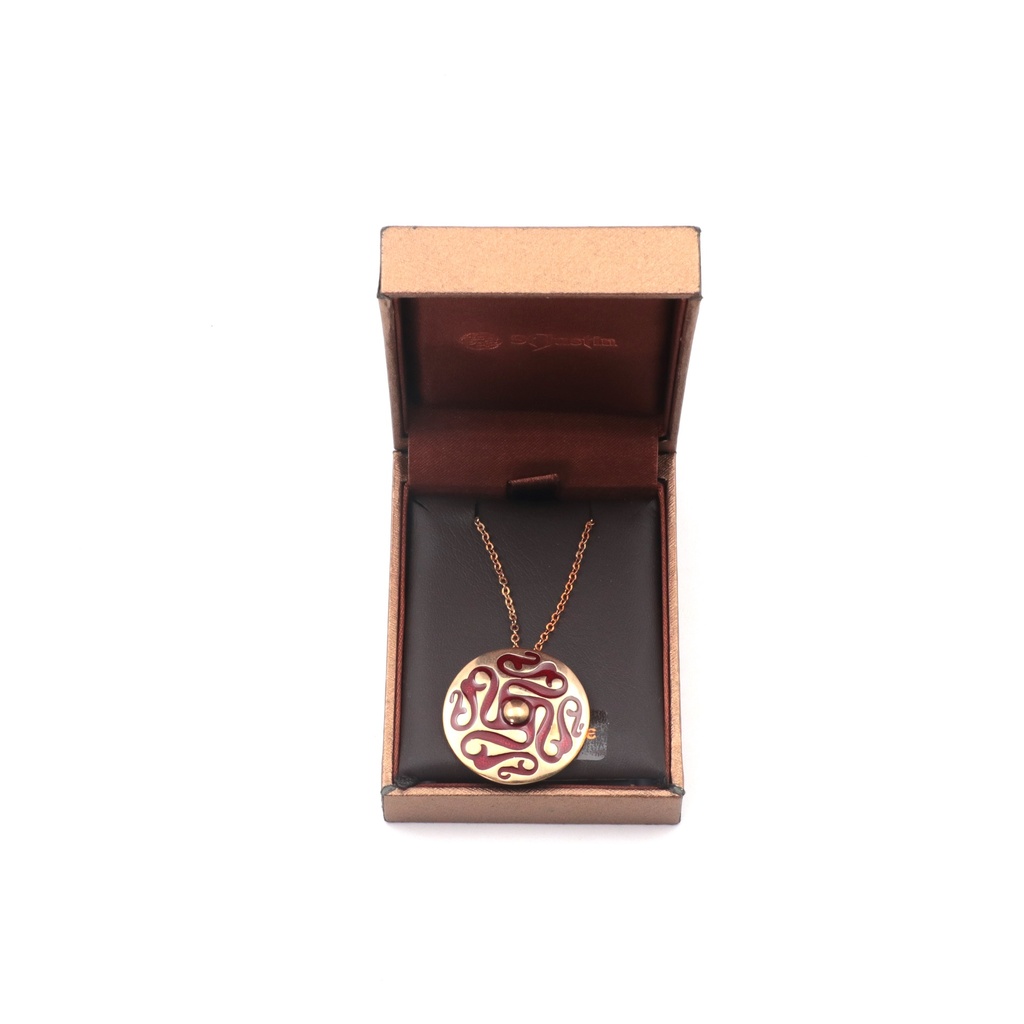Bronze Whirligig Pendant With Red Enamel By  Justin Cornwall