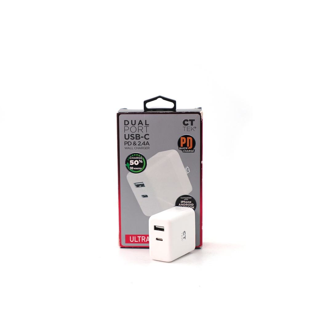 Dual Porte USB-C PD & 2.4A, Ultra Pro Series 32W Max