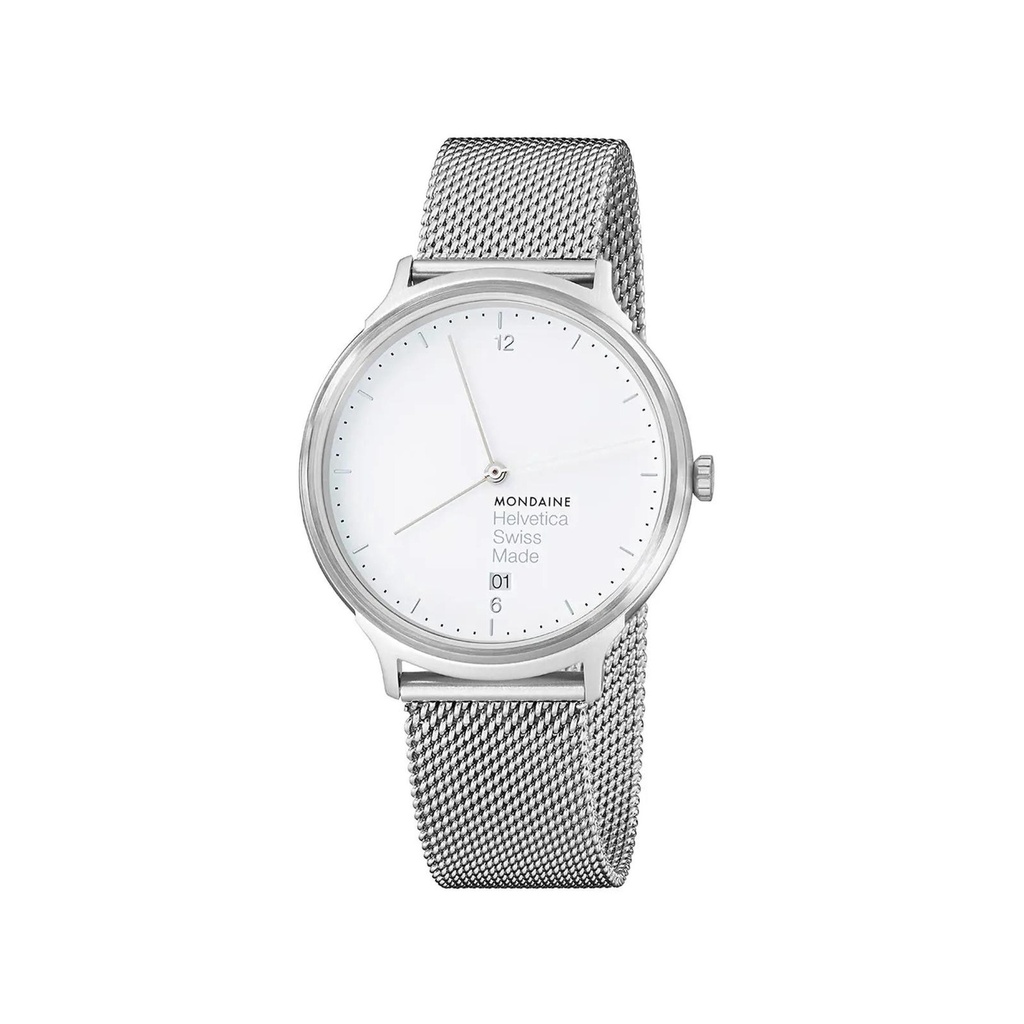 Mondaine Helvetica No1 Light 38mm Steel White Dial Mens Watch MH1.L2210
