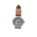 Men's Vegan Leather Band Watch with Matte Silver Tone Case and Easy Read Dial