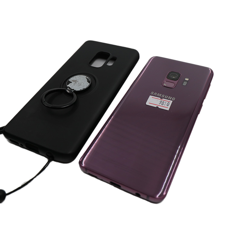 سامسونغ غالكسي S9 64Gb + غطاء أسود مع قبضة الإصبع ، وردي لامع