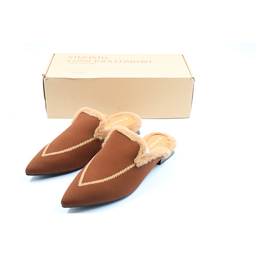 Vivaia Pointed-Toe Heeled Fluffy Mules, Size: EUR39