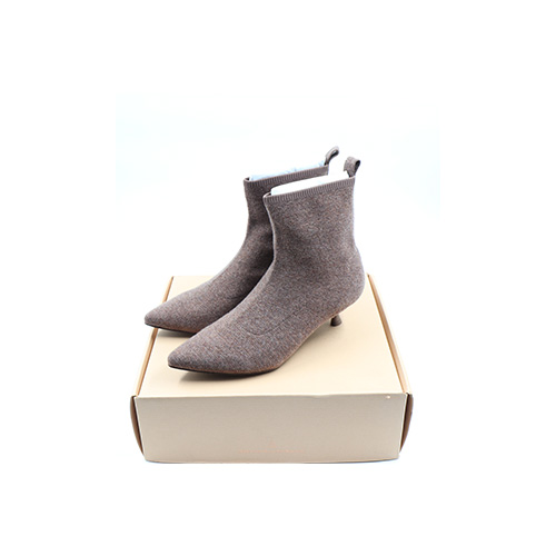Vivaia Pointed-Toe Heeled Boots, Color: Coffee Grey, Size: EU39