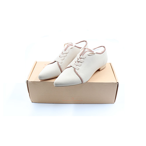 Vivaia Pointed-Toe Lace-Up Oxfords, Color: Cream Ivory, Size:38.5