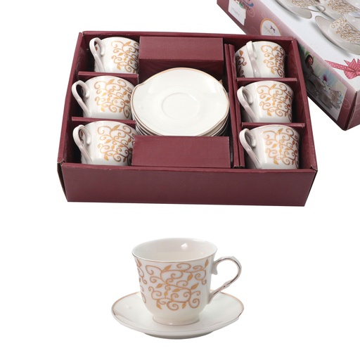 12 Pcs Cup and Saucer set Shallow