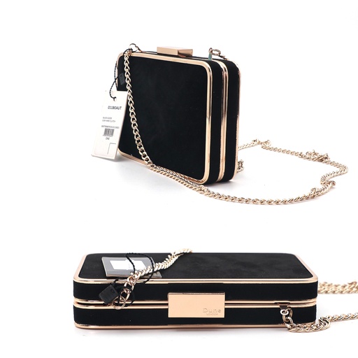 Dune London Bags Black-suede 011Beauty Black Suede Slim Hard Clutch Copy