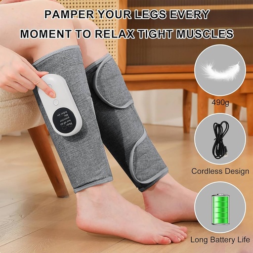 Cordless Leg  Massager, Calf Massager, Rechargeable Ankle Wraps Air Compression Massage 2Pcs