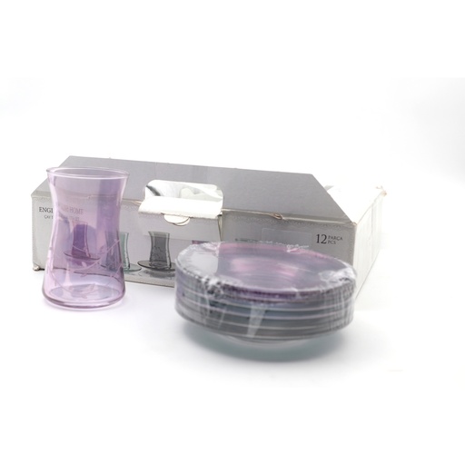 12 Piece Tea Set Purple