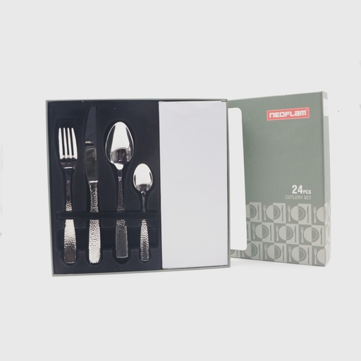 Naoflam Stainless Steel Cutlery Set, 24 Pieces - Silver