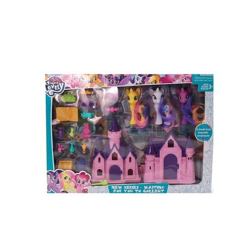 Horse Lovely'' Castle w/Sunset Shimmer, Twilight Sparkle Toy Set