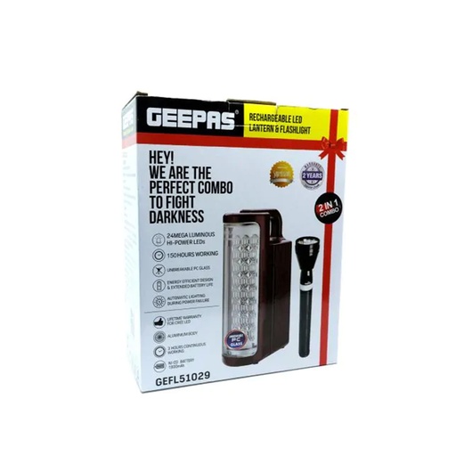 Geepas Flash Light Rechargeable LED Lantern 3SC-GEL51029