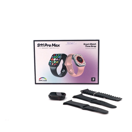 JS11 Pro Max Bluetooth Smart Watch with 3 Straps And Multi-functions