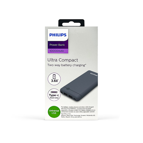 Philips PowerBank 10000mAh Ultra Compact Type C Input only