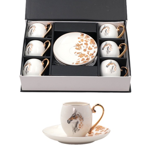Tea / Espresso / American Coffee Set 12 Pieces - Muhra - White