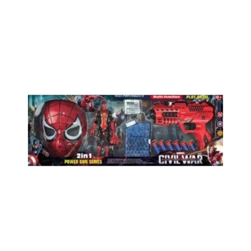 Marvel Civil War Captain-America 2 in 1 Power Gun Series Spider Man