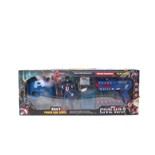 Marvel Civil War Captain-America 2 in 1 Power Gun Series Capitain America