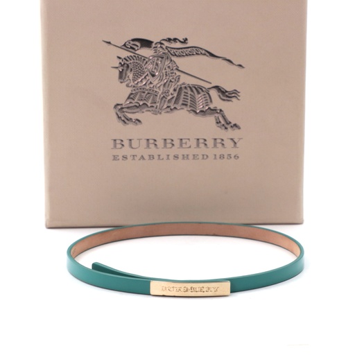 Burberry Green Skinny Leather Strap Bracelet