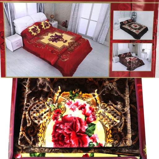 Tiger Four Season Double Bedsheet 4 Pcs Set - Orange