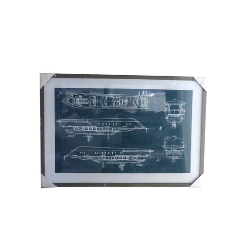 Nautical Wall Art, Blue - 53x77 CM