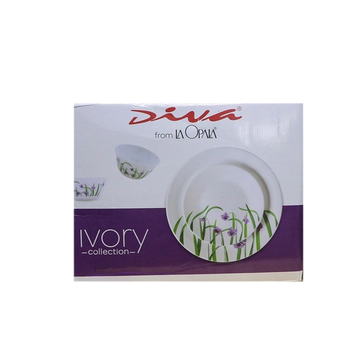 La Opala Ivory Dinner Set 24 Pcs Golden Fall