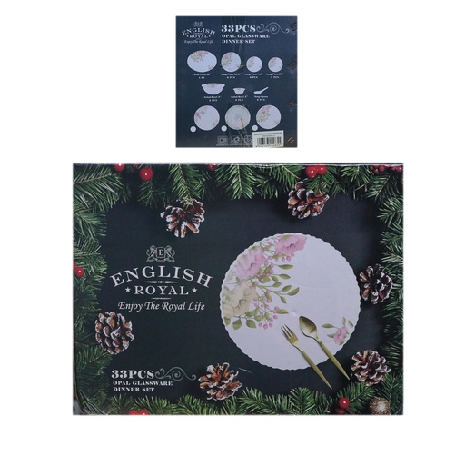 EnglishRoyal 33-Pcs Dinner Set