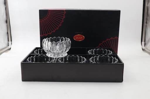 Multi-purpose square serving bowl - for desserts, ice cream and fruit. Glass salad bowl, set of 6 pieces (6 Bowl)