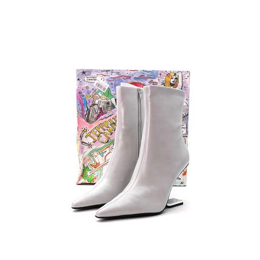 Jeffrey Cambell Ivory Silver Compass Boots size 7