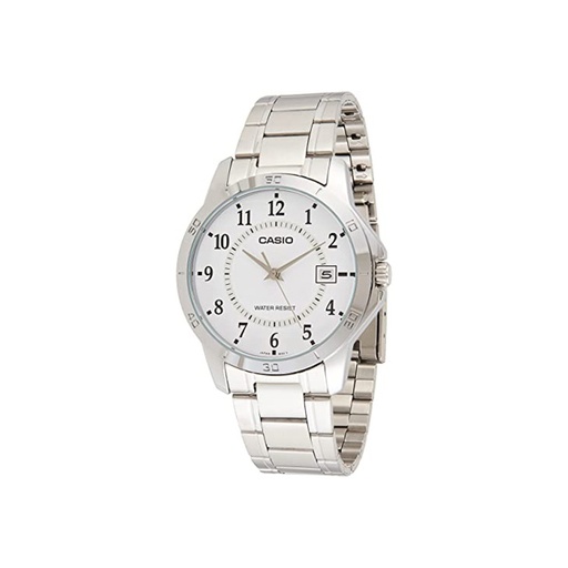 casio mtp-v0004 5058 ساعة فضية اللون