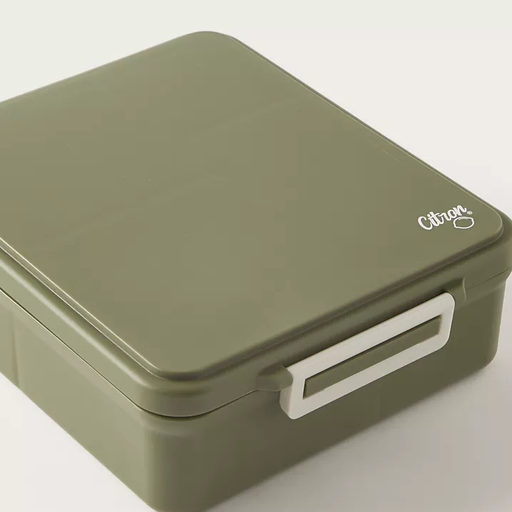 Citron Unicorn Print Sectioned Lunch Box with Clip Lock