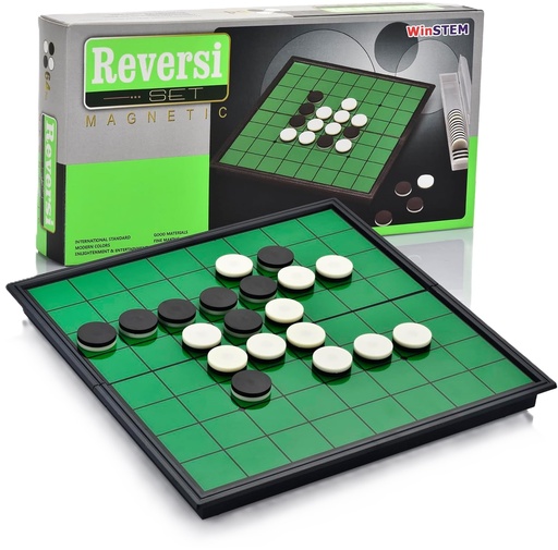 Winstem Magnetic Reversi Board Game Set with Folding Board Classic Travel Games for Kids and Adults