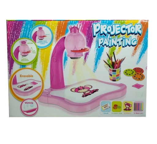 IndusBay Drawing and Learning 3 in 1 Projector Painting Toy for Kids with 7 Picture Discs
