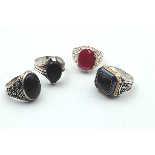 Silver Ring Set 3, 4 Piece - Silver 1, 43-g
