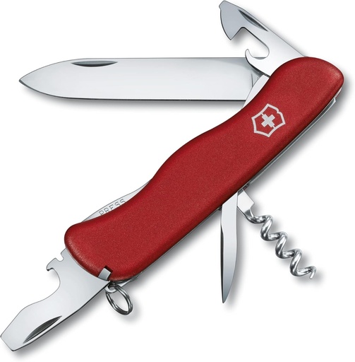 Victorinox Picknicker Swiss Army Pocket Knife, Large, Multi Tool, 11 Functions, Locking Blade, Red