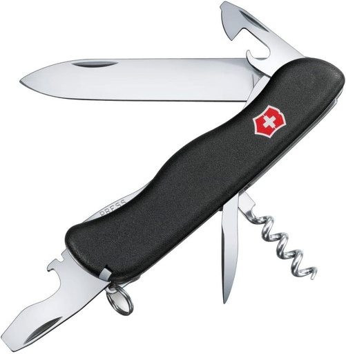 Victorinox Picknicker Swiss Army Knife, Large, Multi Tool, 11 Functions, Locking Blade, Black