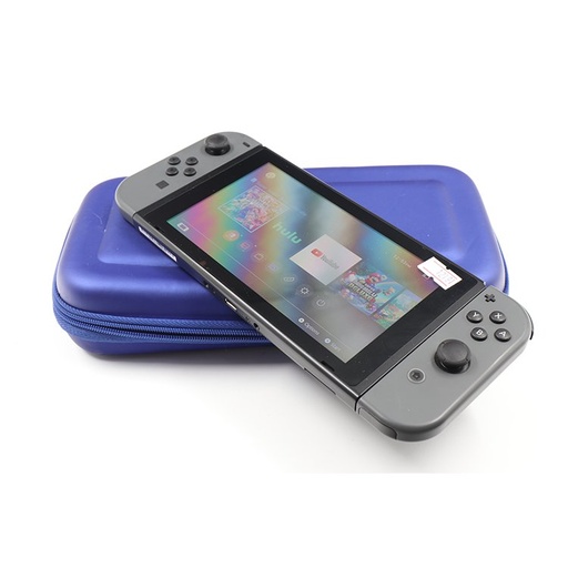 Nintendo Switch V2 (HAC-001(-01) )+ Metalic Blue Pouch + Accessories + Super Smach Bros Ultimate