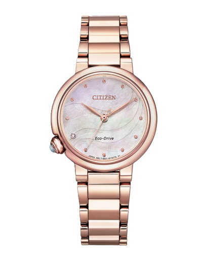 Citizen Women's Analogue Eco-Drive Watch with Stainless Steel Strap EM0912-84Y