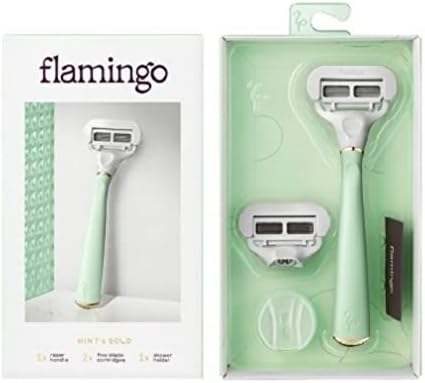 Flamingo Women's Razor Set (Mint & Gold)
