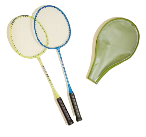 Adult badminton racket set Fun set br130 ad lime blue