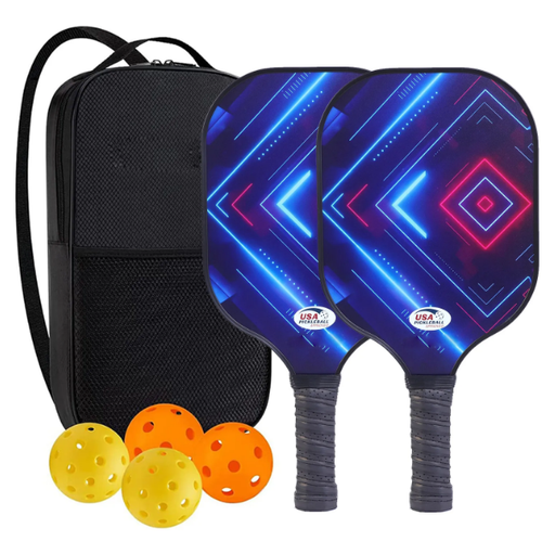 High-Performance Fiberglass Pickleball Paddle for Competitive Outdoors Games 2 Paddle & 4 ball & 1 bag