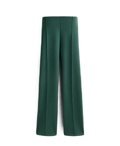 Neoprene-effect straight-leg trousers ** Color : Pine  Size : M **