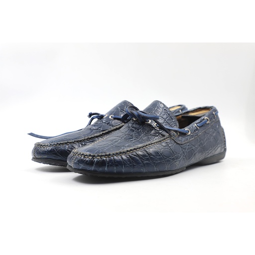 Santoni Club 8830 204 G 10 Shoe Blue Classic Size: 45