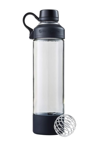 Blender Bottle Mantra Glass Shaker Bottle, 20-Ounce, Black