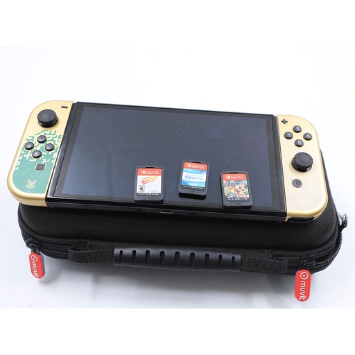 Nintendo Switch Oled + 3 Games And Cover, Zelda Edition