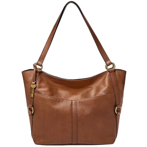 Fossil Sam Brown Leather Tote flower
