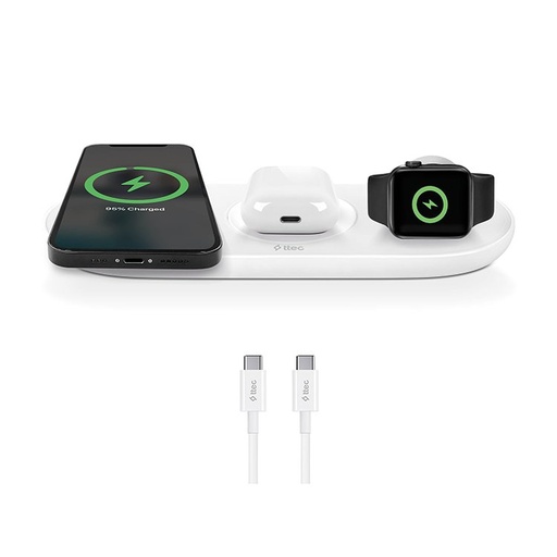 TTEC AirCharger Trio, 3 in 1 Wireless Charger + Type-C Cable