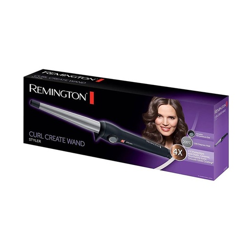 Remington Curl Create Wand Styler, 4X Protection Coating, Anti Static , Ceramic, Tourmaline Ionic, Smooth, Glide coating