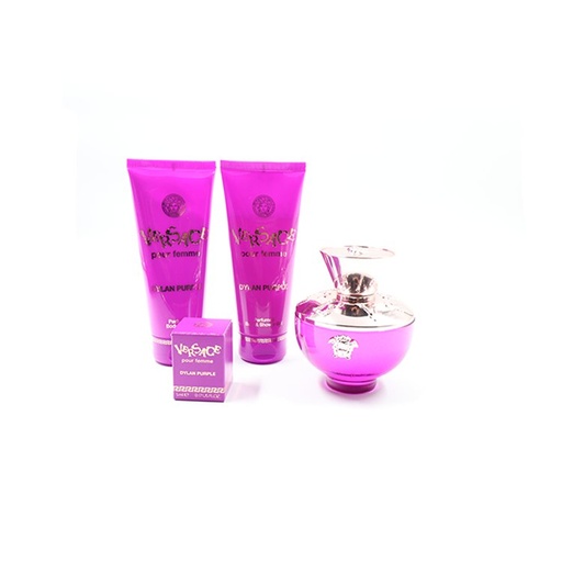 Versace Pour Femme Dylan Purple, Set: Eau de Parfum 100 ml 3.4 FL.OZ + Perfumed Body Lotion 100 ml 3.4 Fl.OZ +