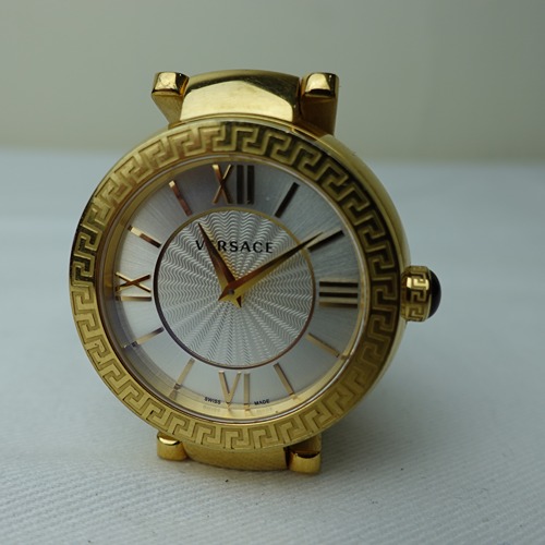 ٍVersace Watch With Golden Color & Strap And White Dial