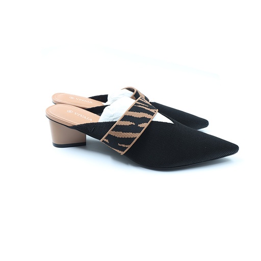 Vivaia Black sandal 42, Pointed-Toe,  Heeled muller